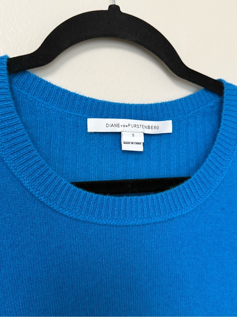 Cashmere Diane Von Furstenberg Bright Blue Crewneck Sweater - Picture 5 of 8